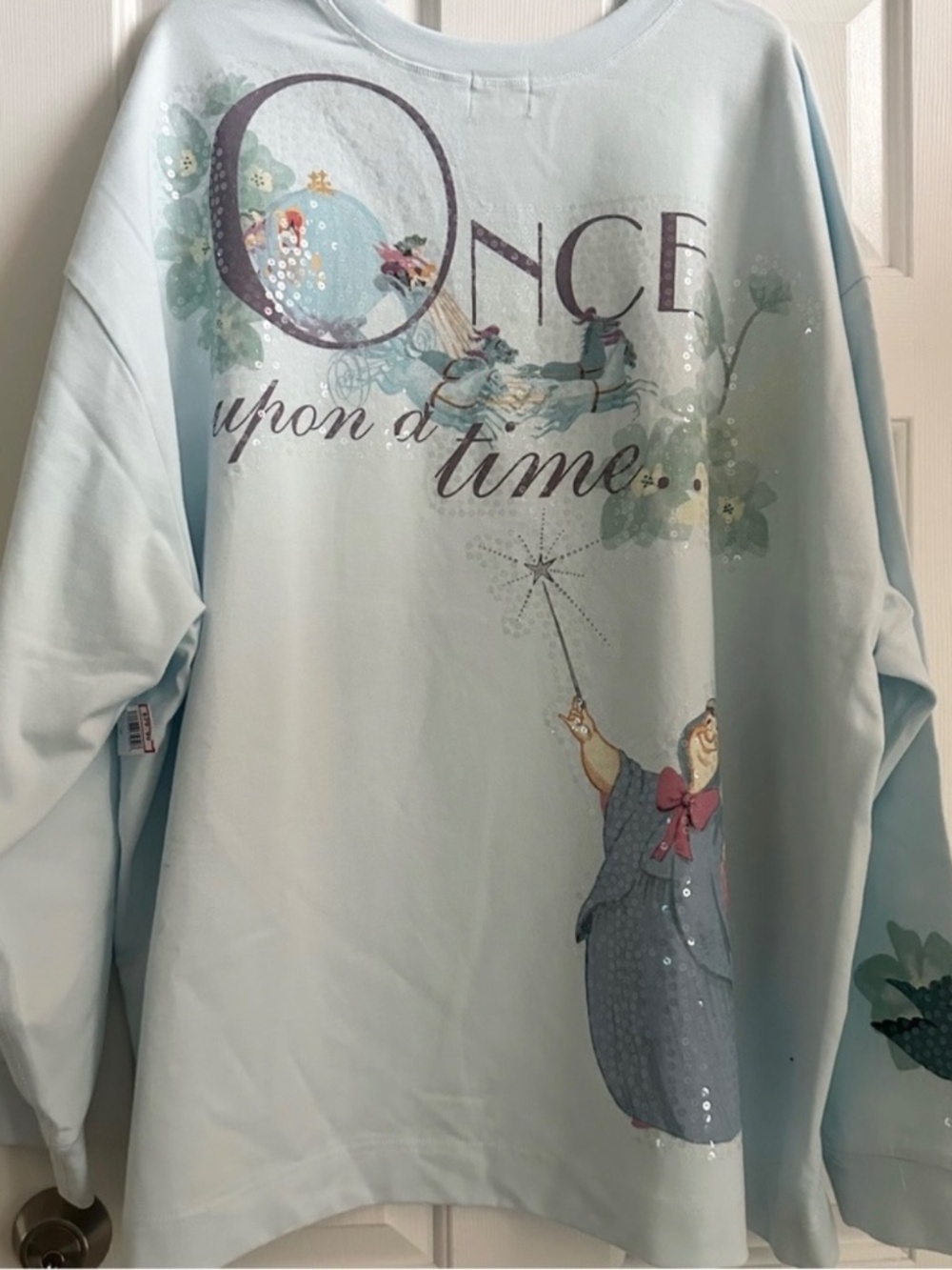 NWT Disney Parks Cinderella 75th Anniversary Once Upon a Time Sequin Sweatshirt - Picture 5 of 5